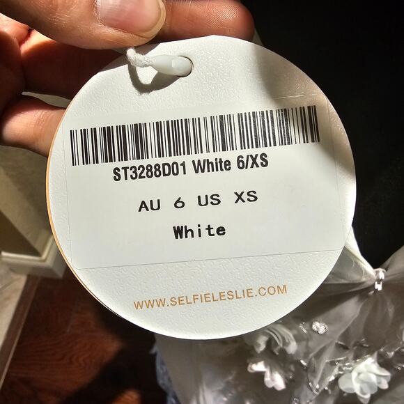 Selfie Leslie XS Tulle Midi Bow Back Romantic ALine Cocktail Wedding Guest Dress - Picture 15 of 16